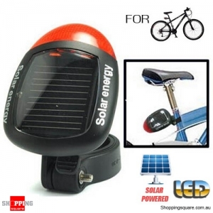 Solar Powered 2 LED Bike Bicycle Rear Tail Red Light Lamp with 3 Modes