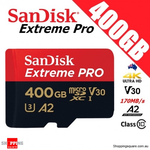 SanDisk Extreme Pro 400GB microSDXC Memory Card UHS-I U3 V30 A2 4K Full HD 170MB/s 