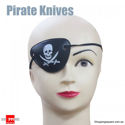 Halloween Pirate Eye Patch Costumes Pirates of Accessories Cyclops Goggle crossbones - Pirate Knives