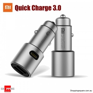 Xiaomi QC3.0 Dual USB Smart Control Quick Charge Car Charger Grey