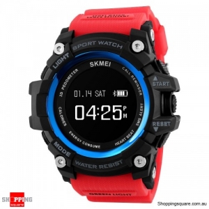 SKMEI 1188 Smart Watch Heart Rate Pedometer Calorie Bluetooth Turn Wrist Display - Red