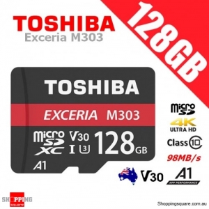 Toshiba Exceria 128GB micro SD SDXC Memory Card UHS-I U3 V30 A1 4K Ultra HD 98MB/s