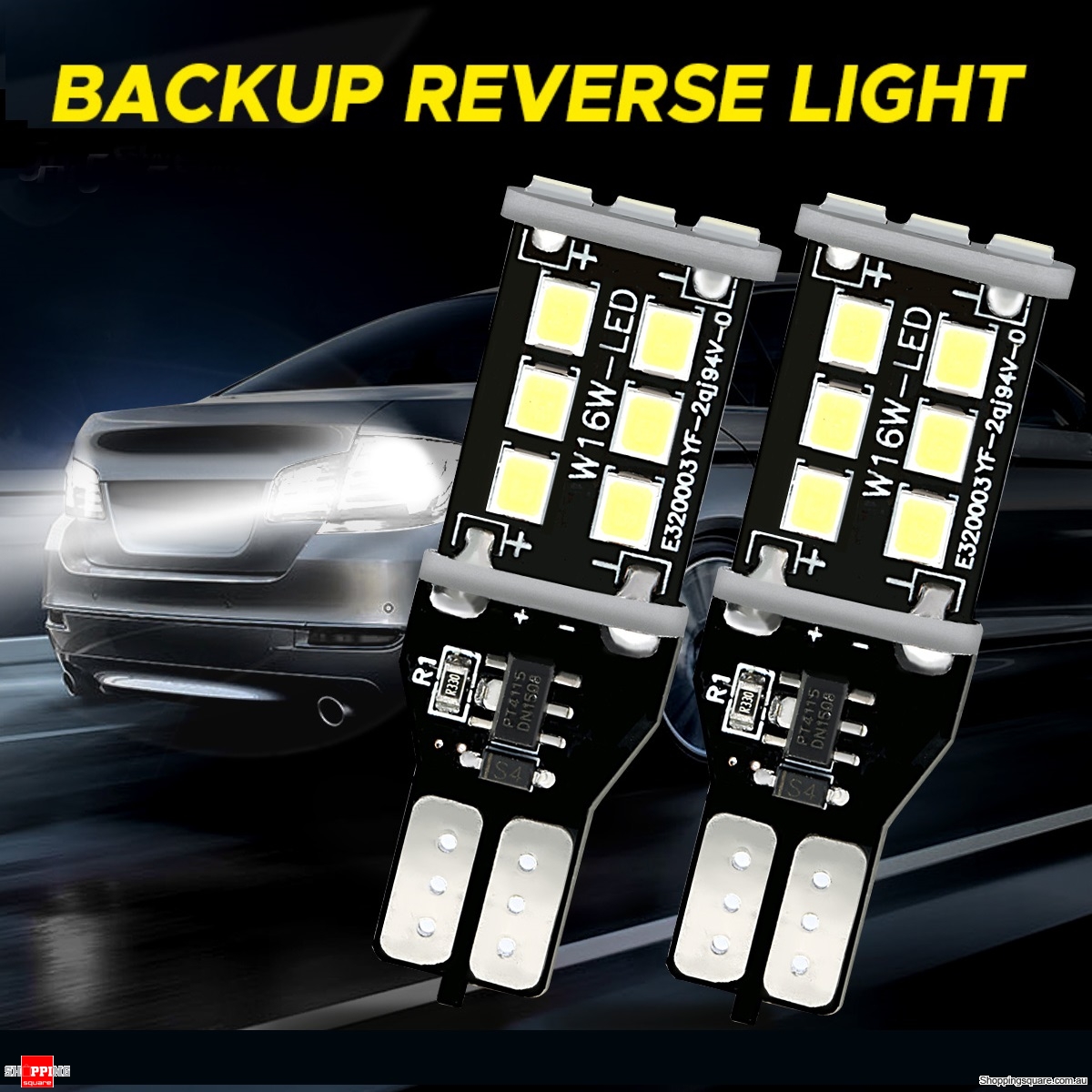 2Pcs Car LED Backup Reverse Lights 1200LM Bulbs 906 W16W  Error Free 7.2W 6000K White