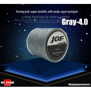 300M PE Abrasion Resistance High Sensibility Super Strong Fishing Line Braided 4 Strands - Gray- 4.0