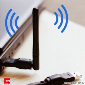 Portable 2.4G WiFi USB Wireless LAN Adapter Transmitter With Antenna for Mac Windows