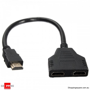 HD Male to 2 HD Female 1 in 2 out Splitter Adapter Connector Cable for visual output