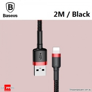 Baseus Premium 2M USB Data Fast Charging cable for iPhone 12 11 XR XS Max X 8 7 SE Black Colour