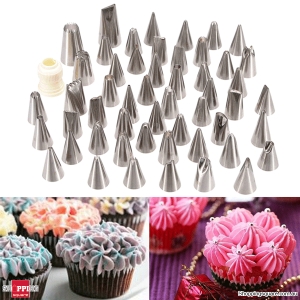 54pcs Cake Decorating Nozzles Craft Tip Pastry Tube Stainless Steel Creative Baking Kitchen Tools