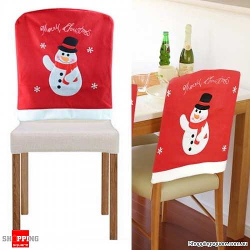 Christmas Chair Cover Event Party Christmas Snowman Santa Claus Dinner Chairs Cover Home Decor-2