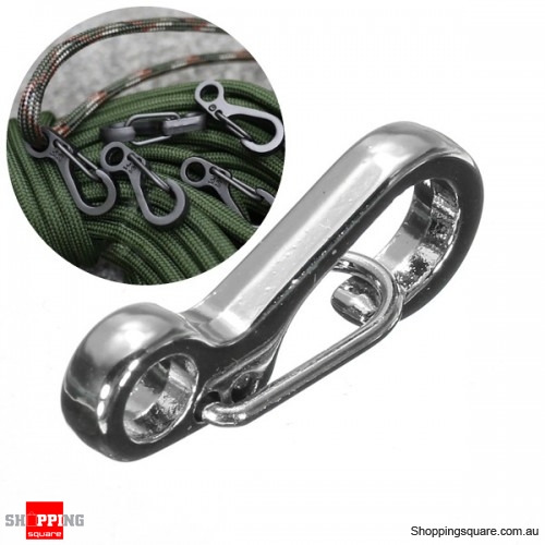 EDC Tool Zinc Alloy Spring Hook Carabiner Buckle Keychain Snap Clip - Silver