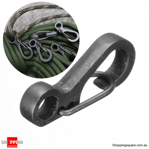 EDC Tool Zinc Alloy Spring Hook Carabiner Buckle Keychain Snap Clip - Gray