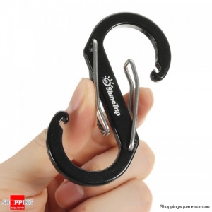 S Shape Type Buckle Double Gated Carabiner Key Ring Clip Hook - L