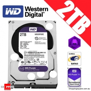 Western Digital Purple 2TB 3.5-inch SATA 6GB/s Surveillance Hard Drive Disk 