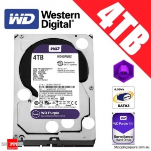 Western Digital Purple 4TB 3.5-inch SATA 6GB/s Surveillance Hard Drive Disk 