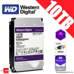 Western Digital Purple 10TB 3.5-inch SATA 6GB/s Surveillance Hard Drive Disk 