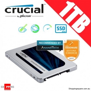 Crucial MX500 1TB SATA 2.5" 7mm (with 9.5mm adapter) Internal SSD Solid State Drive (CT1000MX500SSD1)