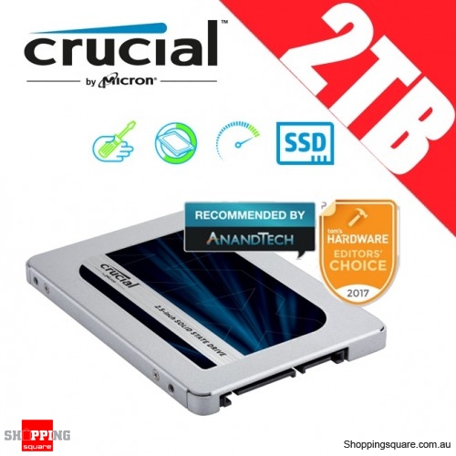 Crucial MX500 2TB SATA 2.5" 7mm (with 9.5mm adapter) Internal SSD Solid State Drive (CT2000MX500SSD1)