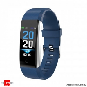 ID115 PLUS 2 Color UI Display Smart Watch Blood Pressure Oxygen Monitor Sport Tracker Watch -Blue