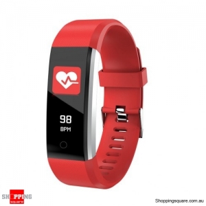 ID115 PLUS 2 Color UI Display Smart Watch Blood Pressure Oxygen Monitor Sport Tracker Watch -Red