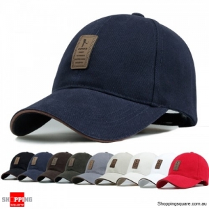 Cotton Blend Baseball Cap Hip-hop Adjustable Hat - Dark Blue