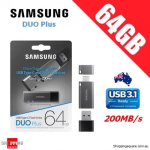 Samsung 64GB DUO Plus USB 3.1 Flash Drive Memory 200MB/s 