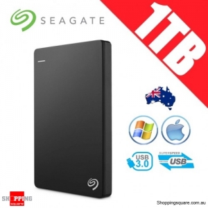 Seagate Backup Plus Slim 1TB 2.5in Portable Hard Disk Drive Black