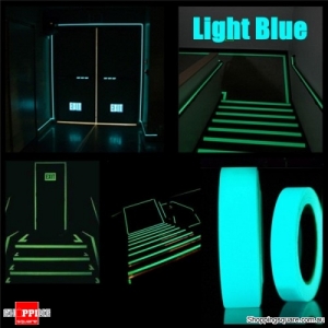 5mx15mm Luminous Tape Self-adhesive Glowing In The Dark Safety Stage Decor Sticker - Light Blue