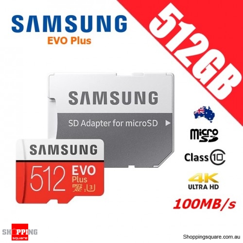 Samsung EVO Plus 512GB microSDXC Memory Card UHS-I U3 100MB/s with Adapter