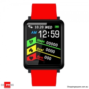 1.44'' TFT Color Touch Screen IP67 Waterproof Smart Watch Fitness Bracelet - Red