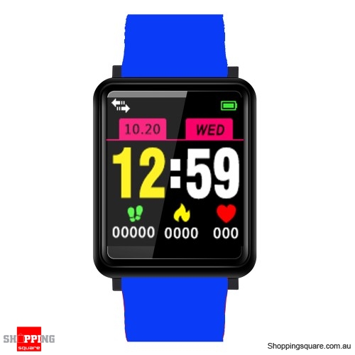 1.44'' TFT Color Touch Screen IP67 Waterproof Smart Watch Fitness Bracelet - Blue