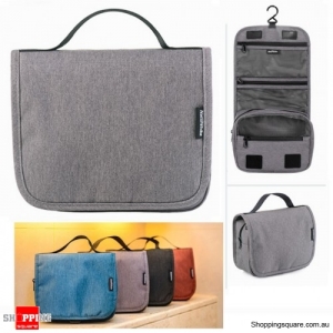 Waterproof Foldable Hanging Toiletry Travel Bag Make Up Cosmetic Pouch Storage Pack - Light Gray
