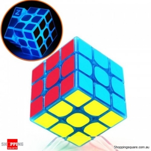 Classic Magic Cube Toys 3x3x3 PVC Sticker Block Puzzle Speed Cube Dark Luminous