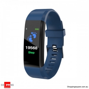0.96" TFT Bluetooth Fitness Tracker Sport Smart Wristband Bracelet - Blue