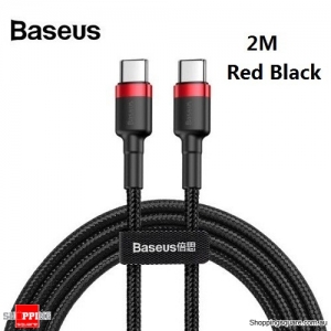 2M Baseus USB Type-C to Type-C Charger Data M-M Cable Support PD & QC Fast Charging - Black
