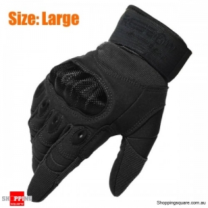 Tactical Military Motorcycle Bicycle Bike Airsoft Hunting Full Finger Protective Gloves Size: L