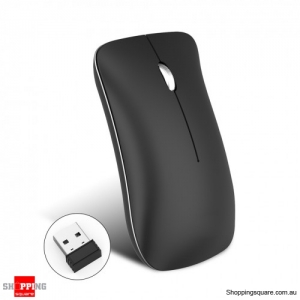 Rechargeable 2.4Ghz Wireless Mice 1600DPI 3DPI Optional Mouse for Mac Laptop PC Computer - Black