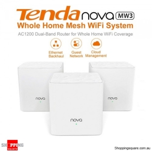 Tenda Nova MW3 AC1200 Whole Home Mesh WiFi System Router White (Pack of 3)