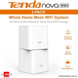 Tenda Nova MW3 AC1200 Whole Home Mesh WiFi System Router White (Pack of 2)