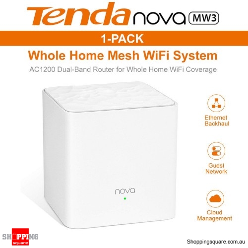 Tenda Nova MW3 AC1200 Whole Home Mesh WiFi System Router White (Pack of 1)