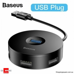 Baseus 4 Ports USB 3.0 HUB USB to USB3.0 USB2.0 Adapter for MacBook PC Black Colour
