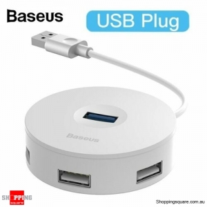 Baseus 4 Ports USB 3.0 HUB USB to USB3.0 USB2.0 Adapter for MacBook PC White Colour