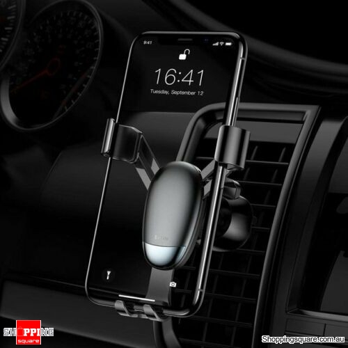 Baseus Universal Gravity Car Phone Holder Air Vent Mount for iPhone X XS Samsung Black Colour