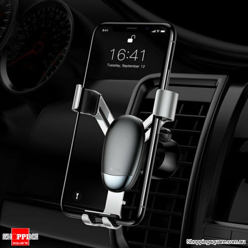 Baseus Universal Gravity Car Phone Holder Air Vent Mount for iPhone X XS Samsung Silver Colour