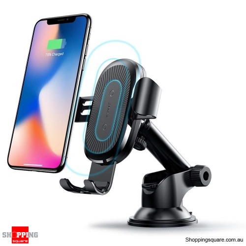 Baseus Car Mount Qi Wireless Quick Charging Pad Holder With Dashboard Black Colour