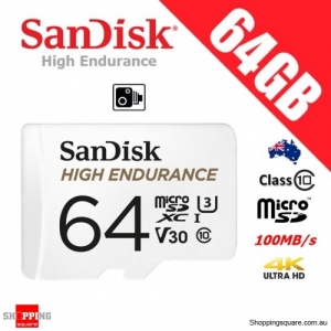 SanDisk High Endurance 64GB micro SD SDXC Memory Card UHS-I U3 V30 Class 10 100MB/s CCTV Surveillance Camera (2019)