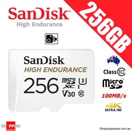 SanDisk High Endurance 256GB micro SD SDXC Memory Card UHS-I U3 V30 Class 10 100MB/s CCTV Surveillance Camera (2019)