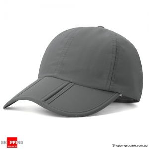 Foldable Quick-drying Vogue Baseball Cap Sunshade Casual Outdoors Hat - Gray