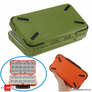 Dual-Layer Portable Plastic Fishing Lure Fish Hook Bait Storage Tackle Box Case Organizer - Green