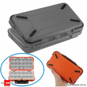 Dual-Layer Portable Plastic Fishing Lure Fish Hook Bait Storage Tackle Box Case Organizer - Gray