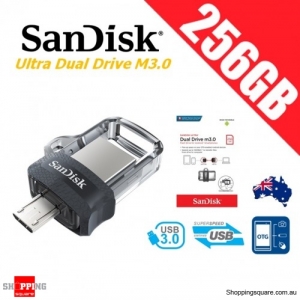 SanDisk Ultra Dual Drive M3.0 256GB SDDD3 USB 3.0 OTG Flash Drive Memory 150MB/s Smartphone Tablet PC